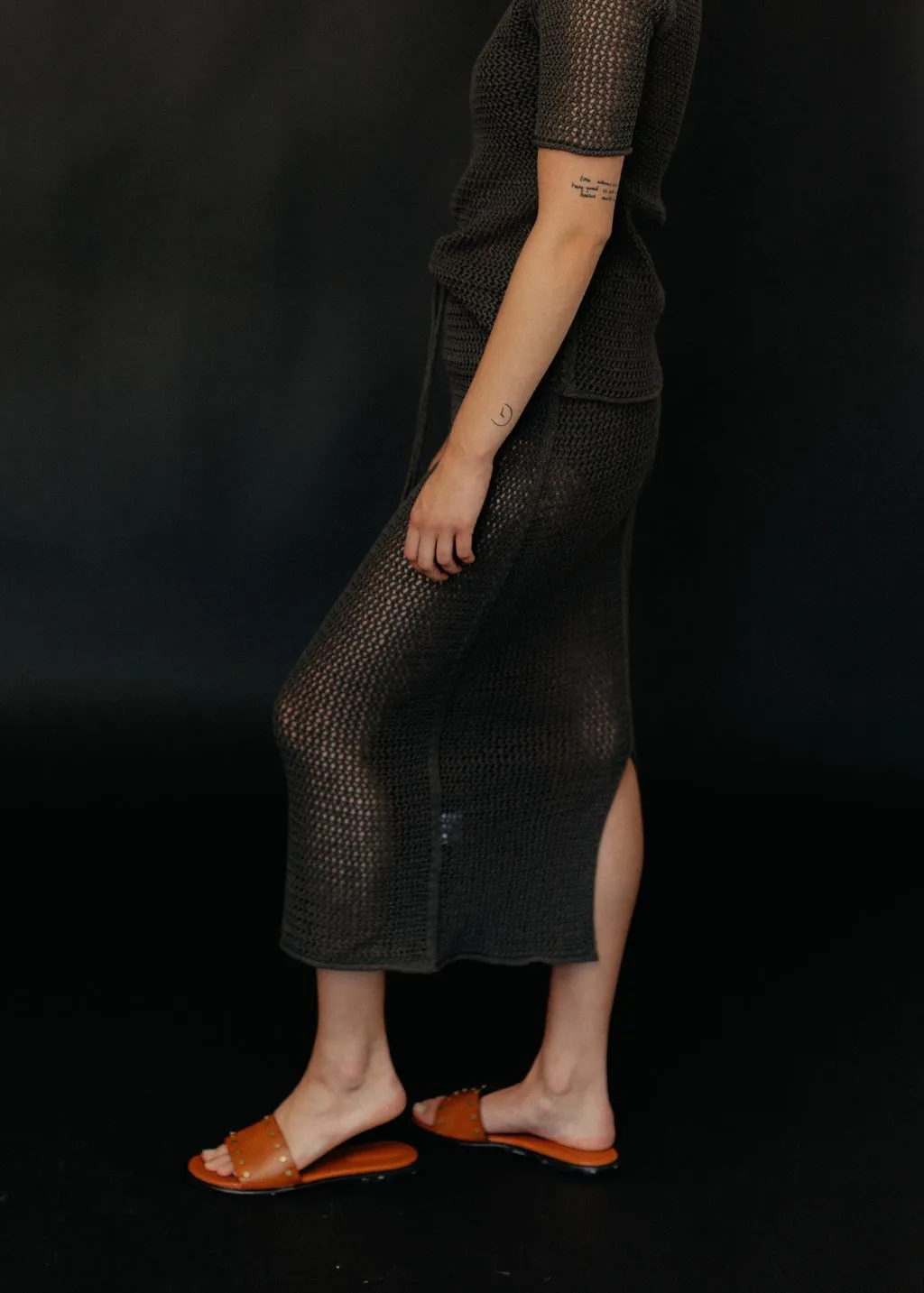 Lauren Manoogian Net Skirt in Coal