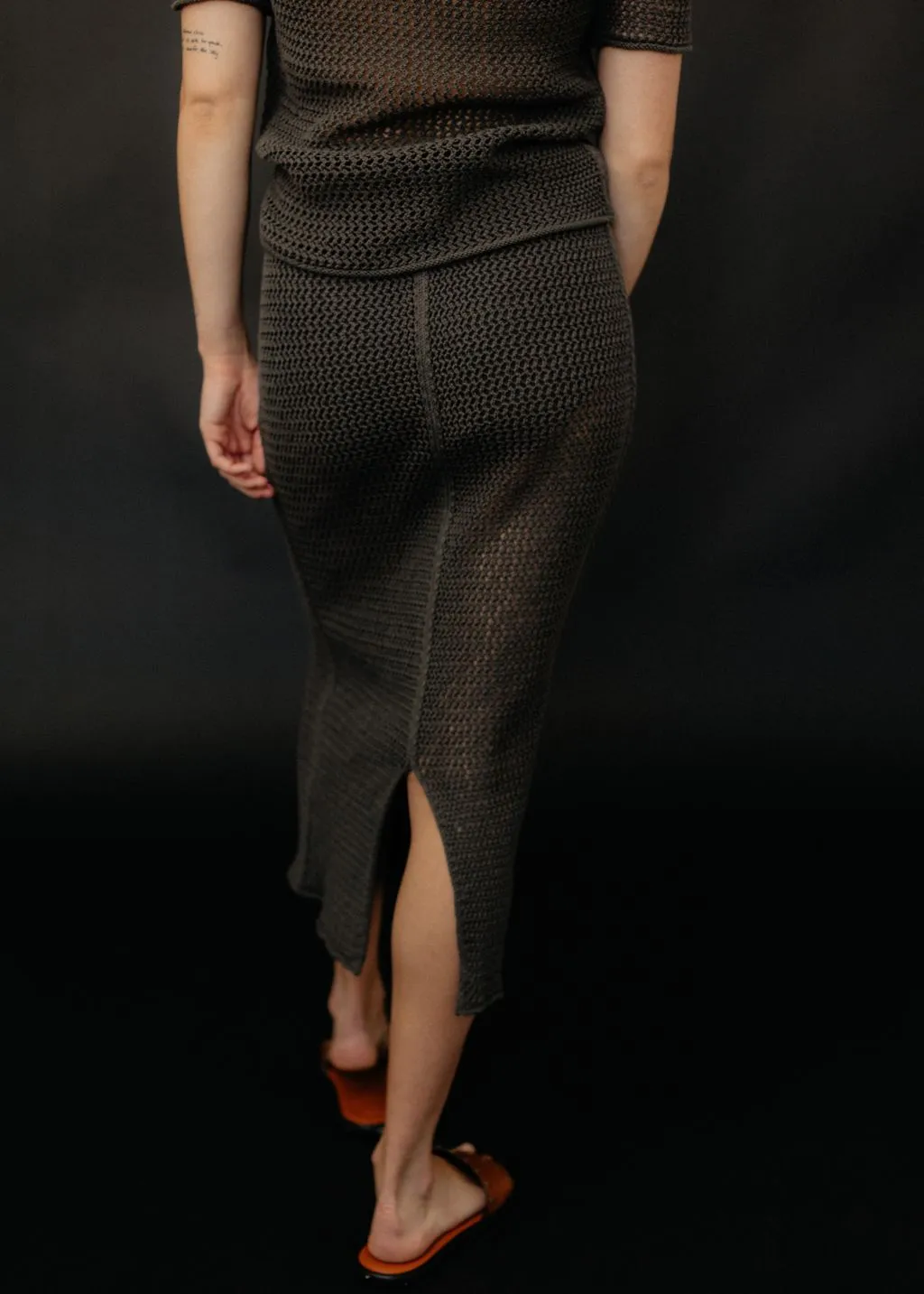 Lauren Manoogian Net Skirt in Coal