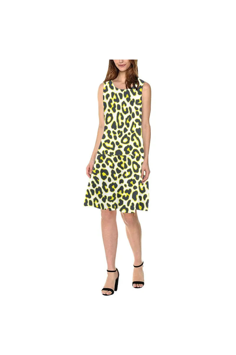 Leopard Print Sleeveless Splicing Shift Dress(Model D17)