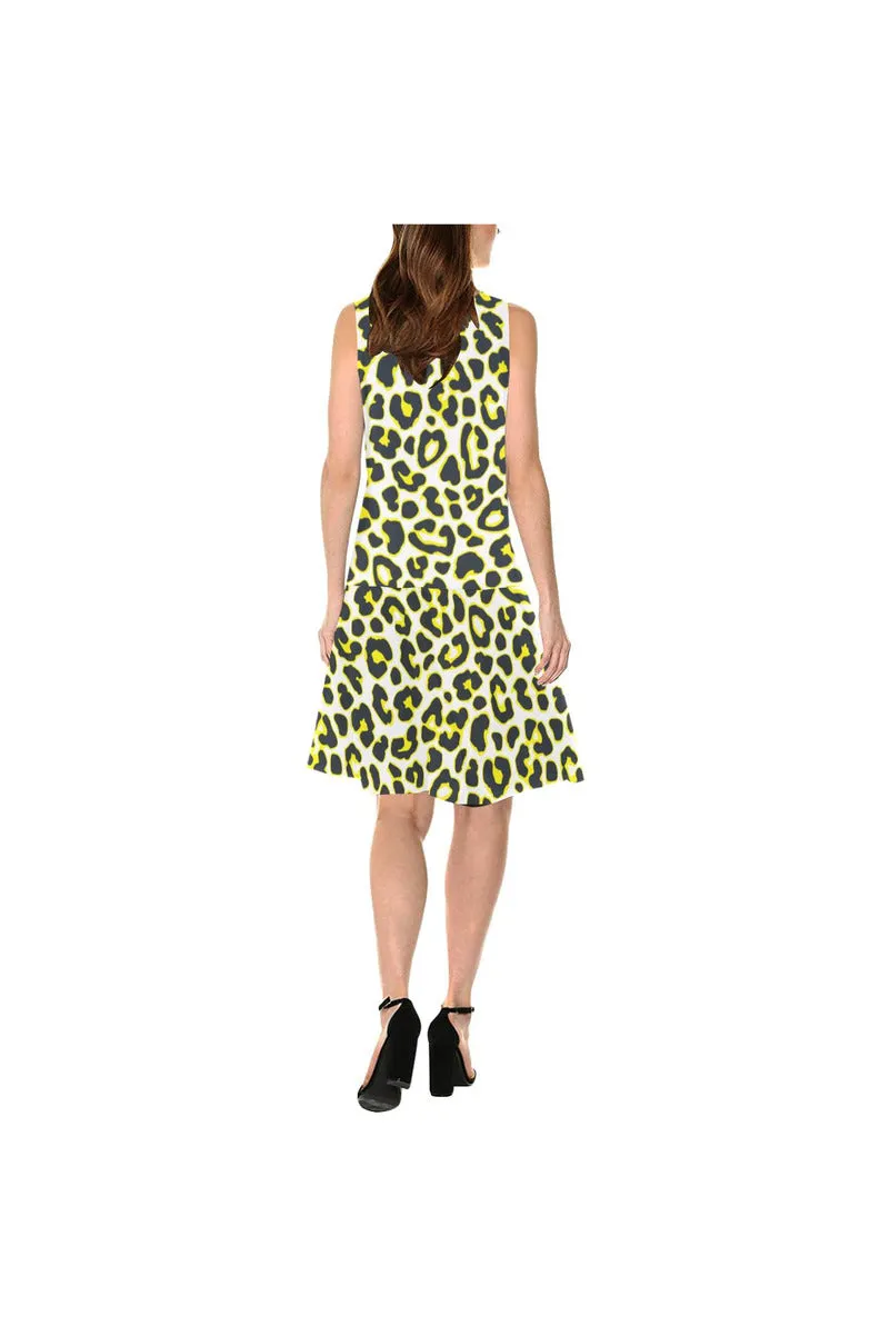 Leopard Print Sleeveless Splicing Shift Dress(Model D17)