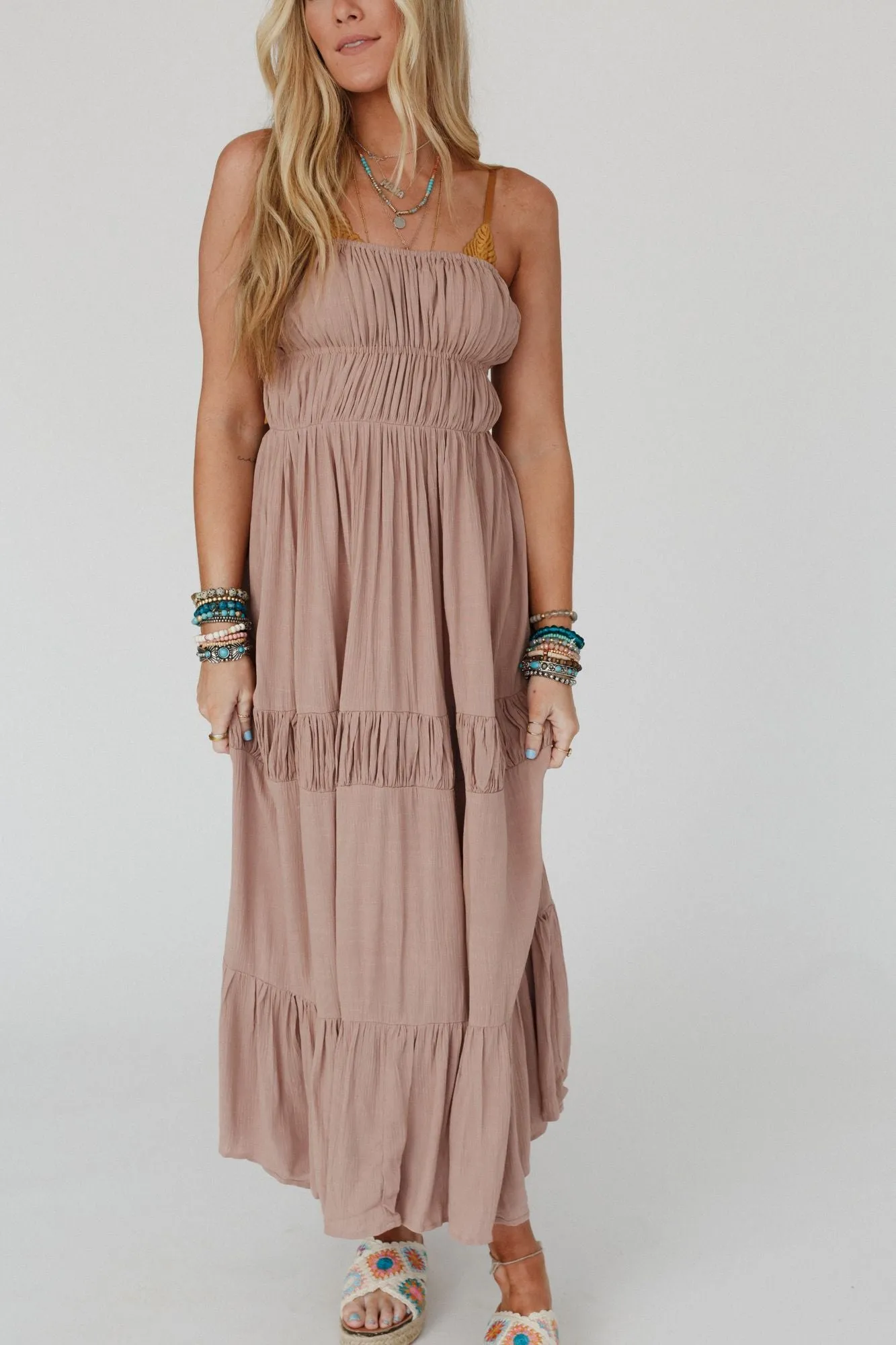 Malta Tie Back Maxi Dress - Taupe