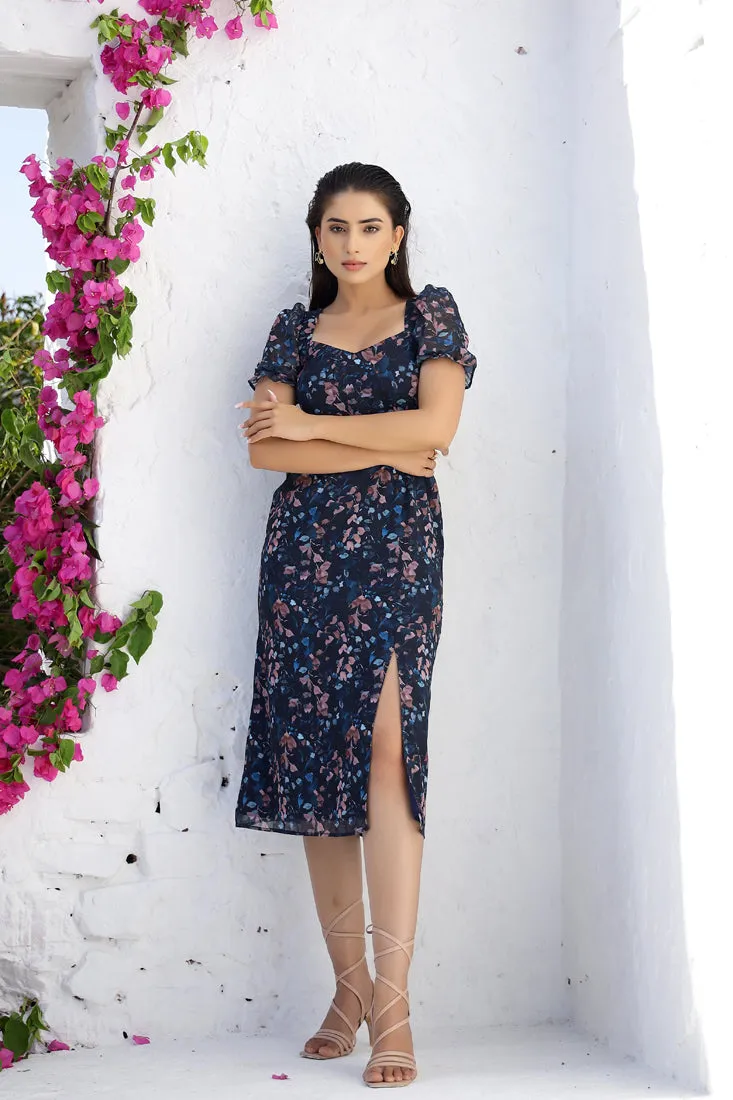 MIDGE - Deep Floral Midi (Final Sale)