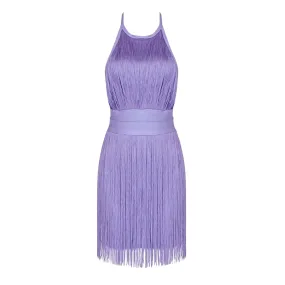 Nammos Lilac Fringe Mini Dress