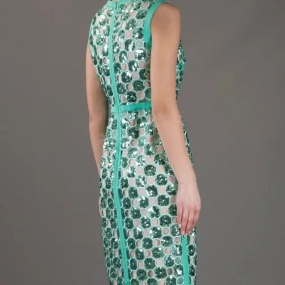 NewHossGreen Sequin w Sheath Dress