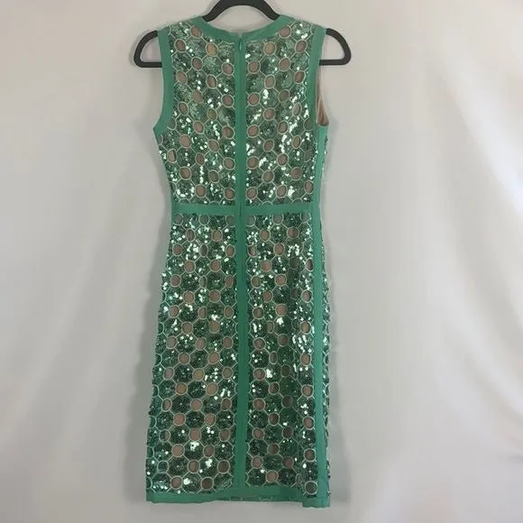 NewHossGreen Sequin w Sheath Dress