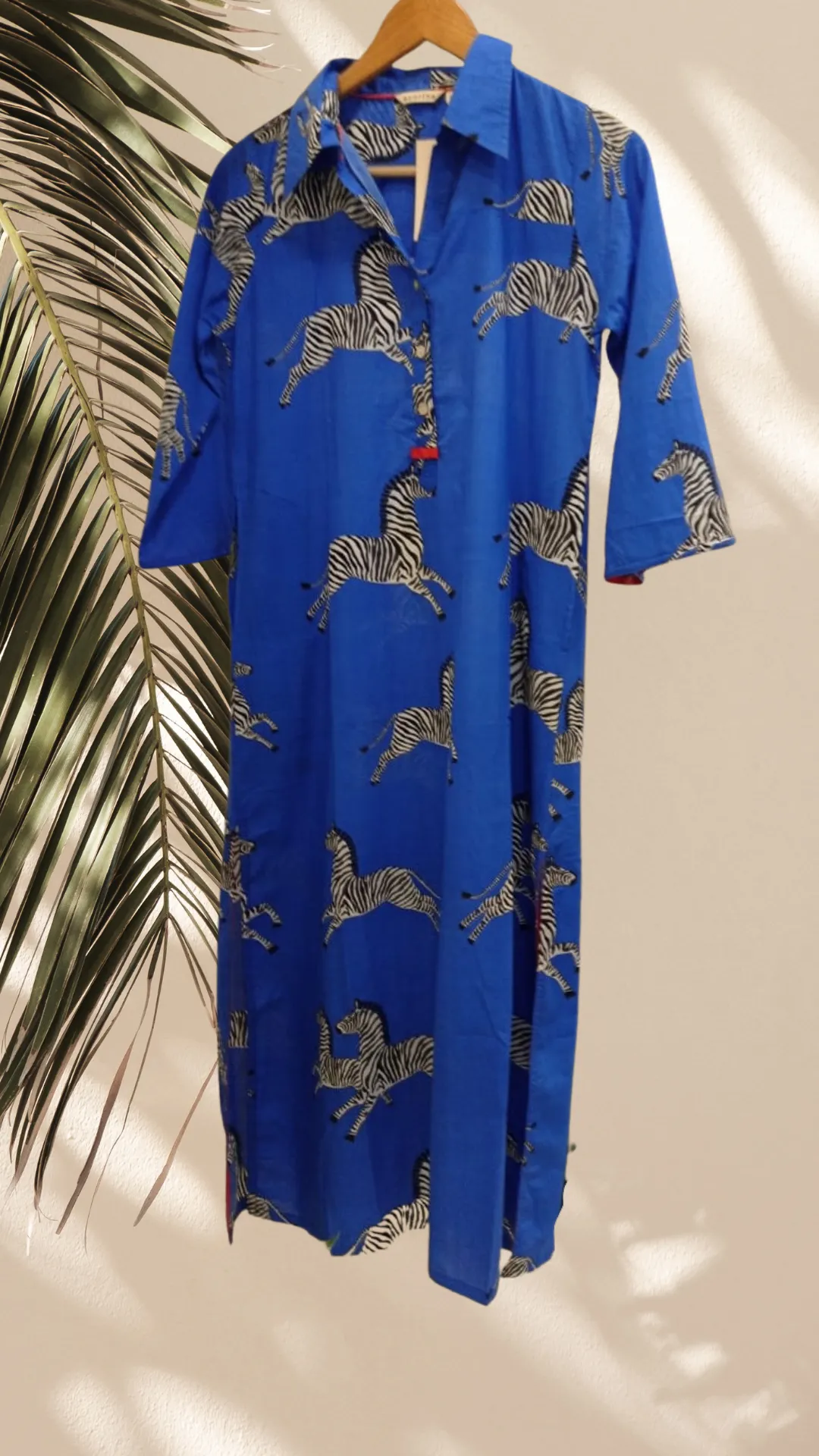 Nikki Lounge Dress - Blue Zebra