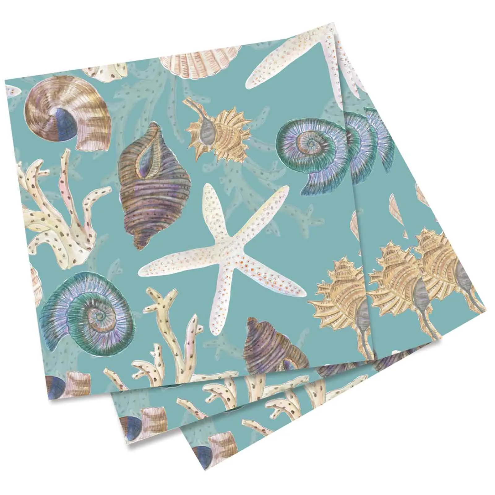 Ocean Sea Treasures Paper Cocktail Napkins (Pack of 20)