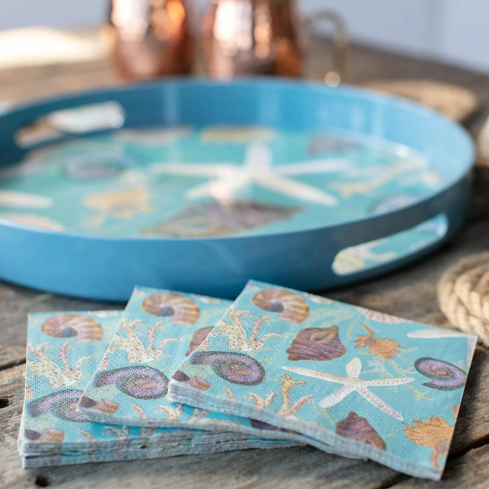 Ocean Sea Treasures Paper Cocktail Napkins (Pack of 20)