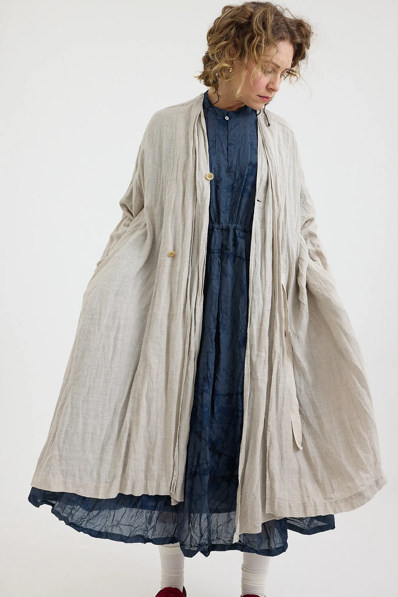 Pas de Calais - Hakeme Linen A-line Coat