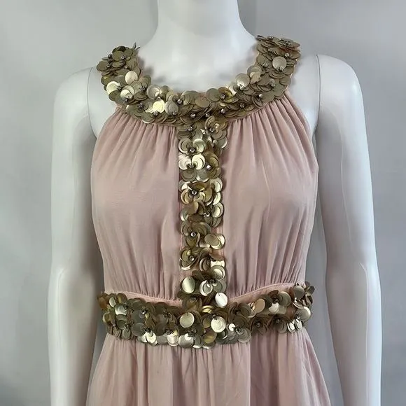 Pink with Gold Beads Red Valentino Gown