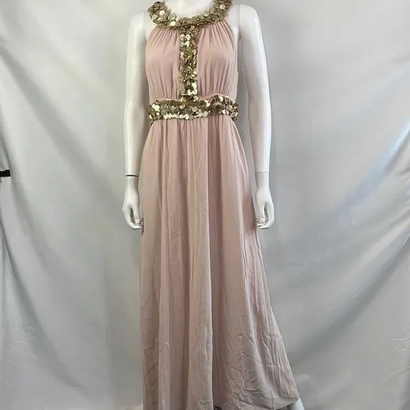 Pink with Gold Beads Red Valentino Gown