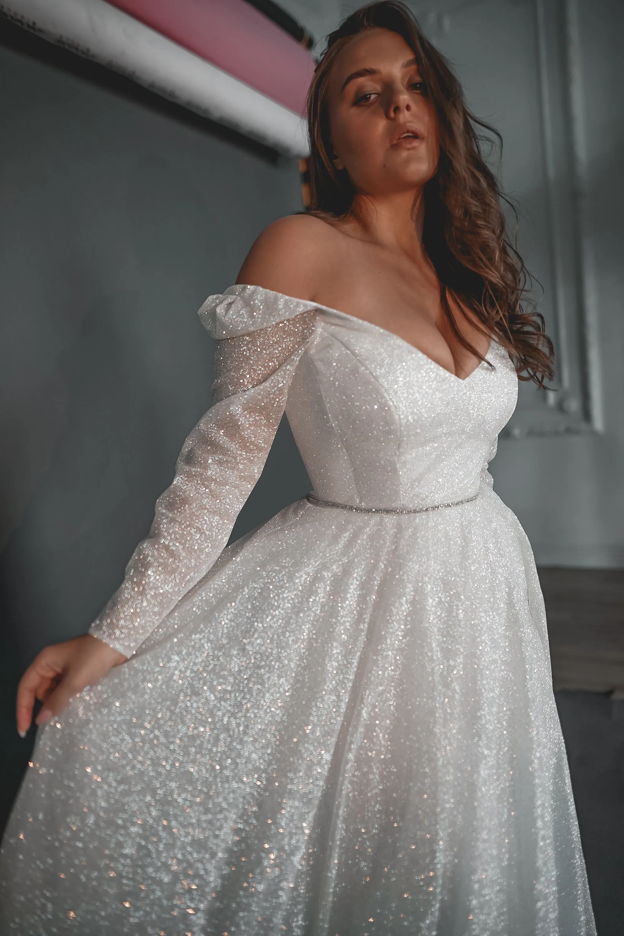 Plus Size Sparkly Wedding Dress Miranda