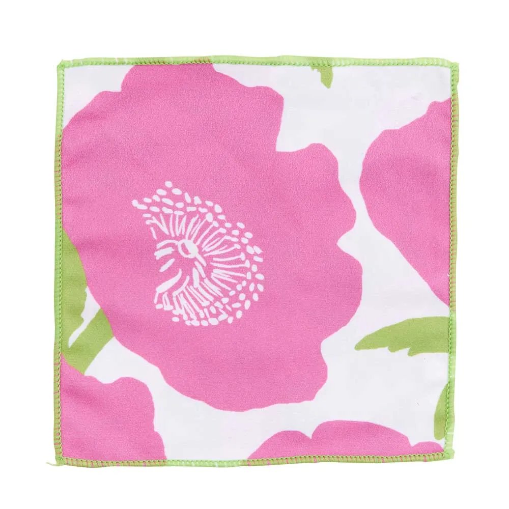 Poppies Pink blu Kitchen Reusable Cocktail Napkins Set of 8