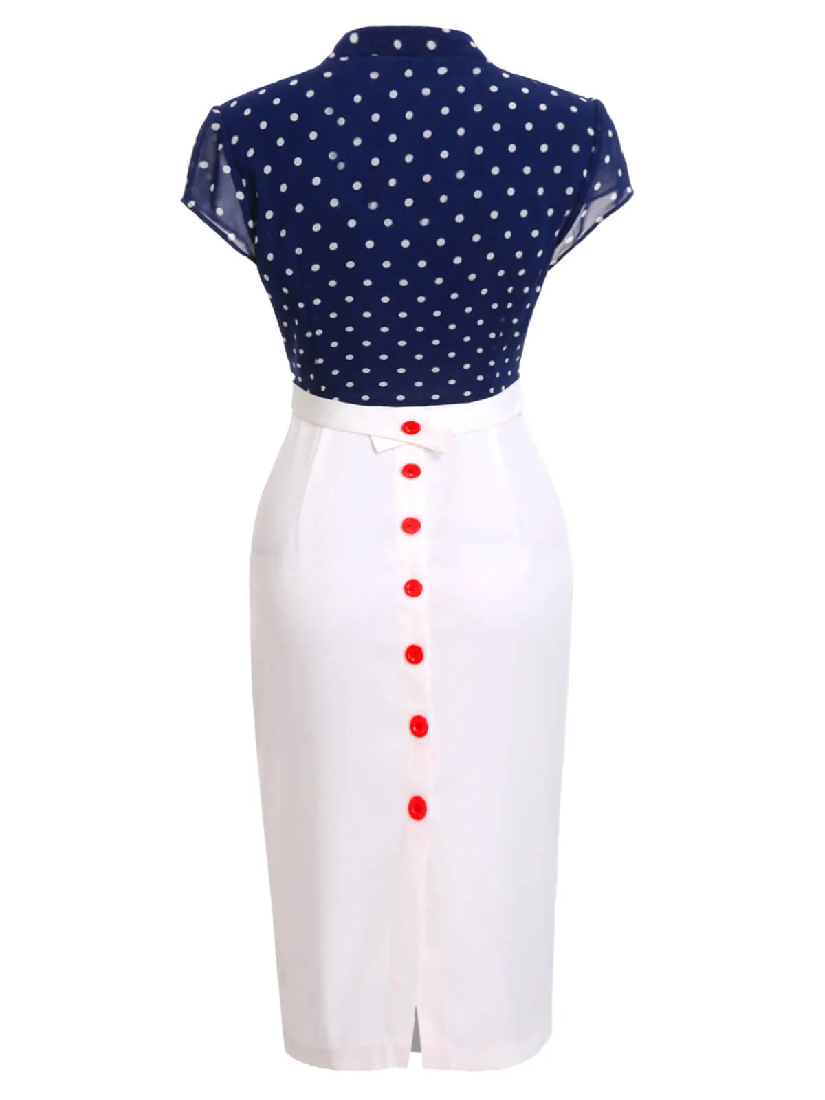 [Pre-Sale] Blue & White 1960s Polka Dot Cap Sleeve Dress