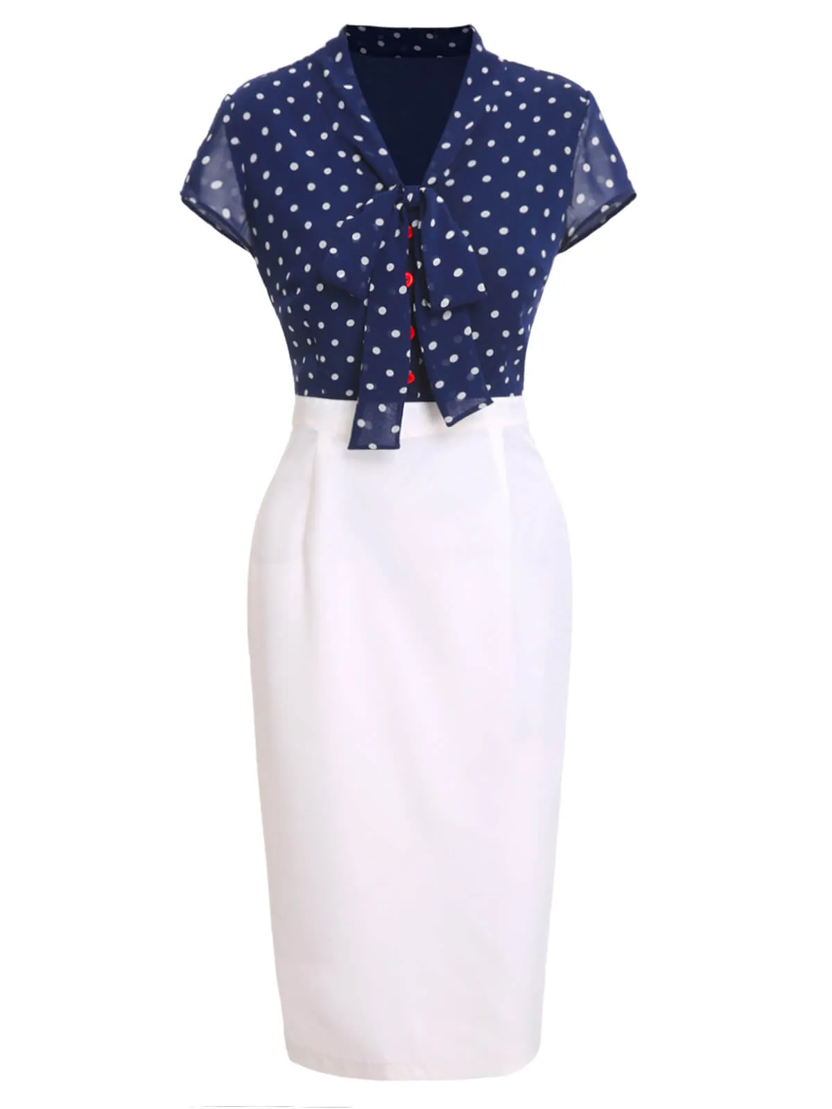 [Pre-Sale] Blue & White 1960s Polka Dot Cap Sleeve Dress