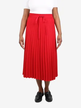 Red pleated elasticated waist skirt - size IT 44