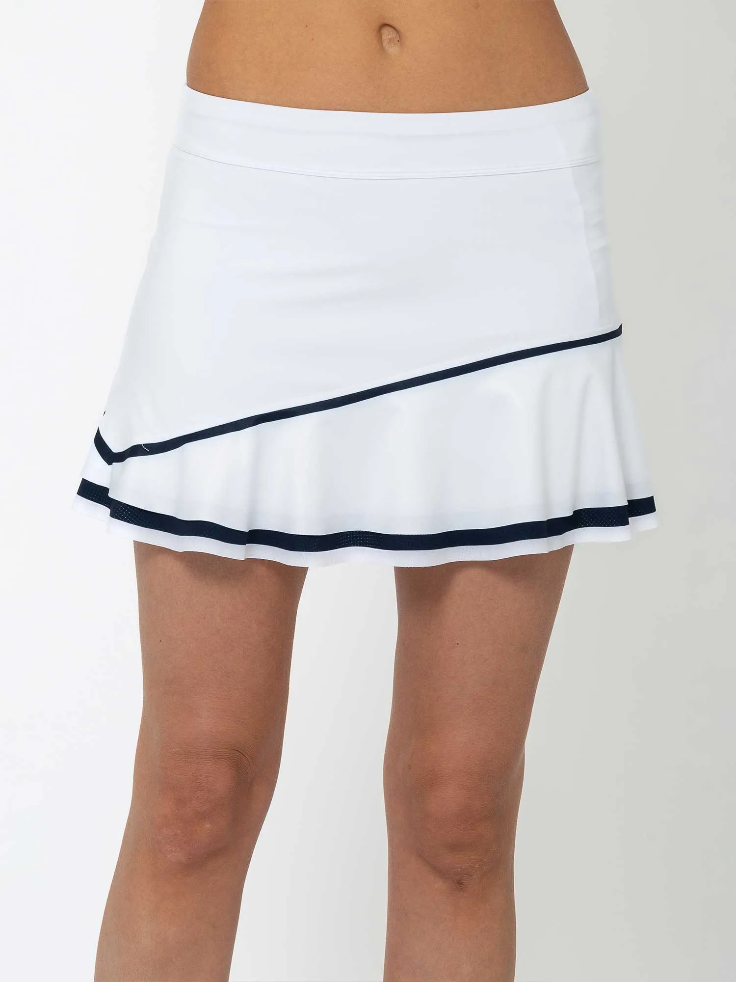 Riley 13 1/2" Tennis Flounce Skirt - White/Midnight