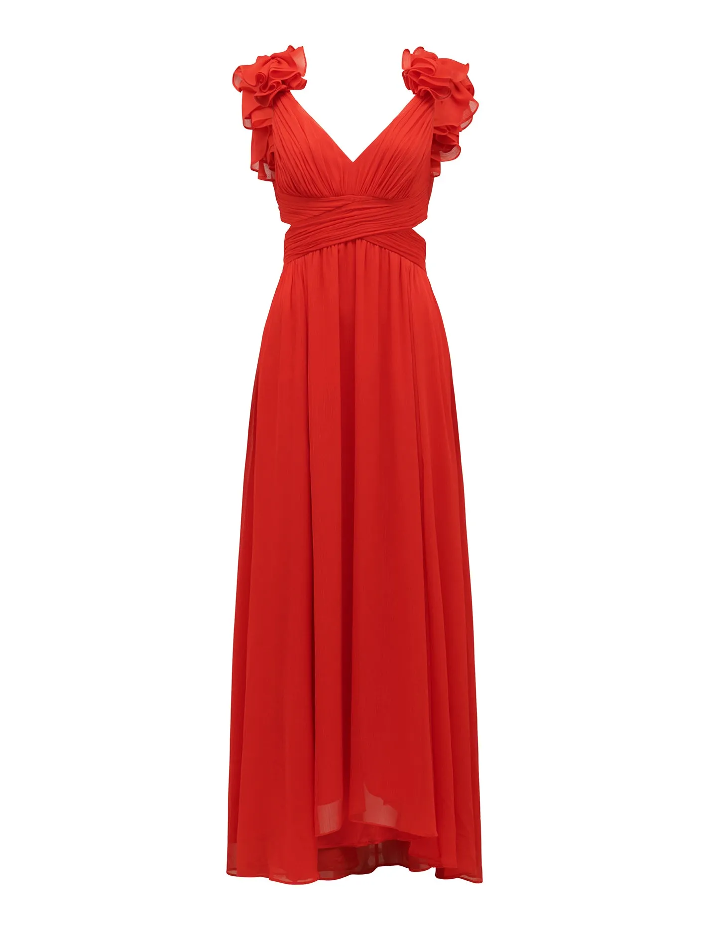 Selena Ruffle Shoulder Maxi Dress