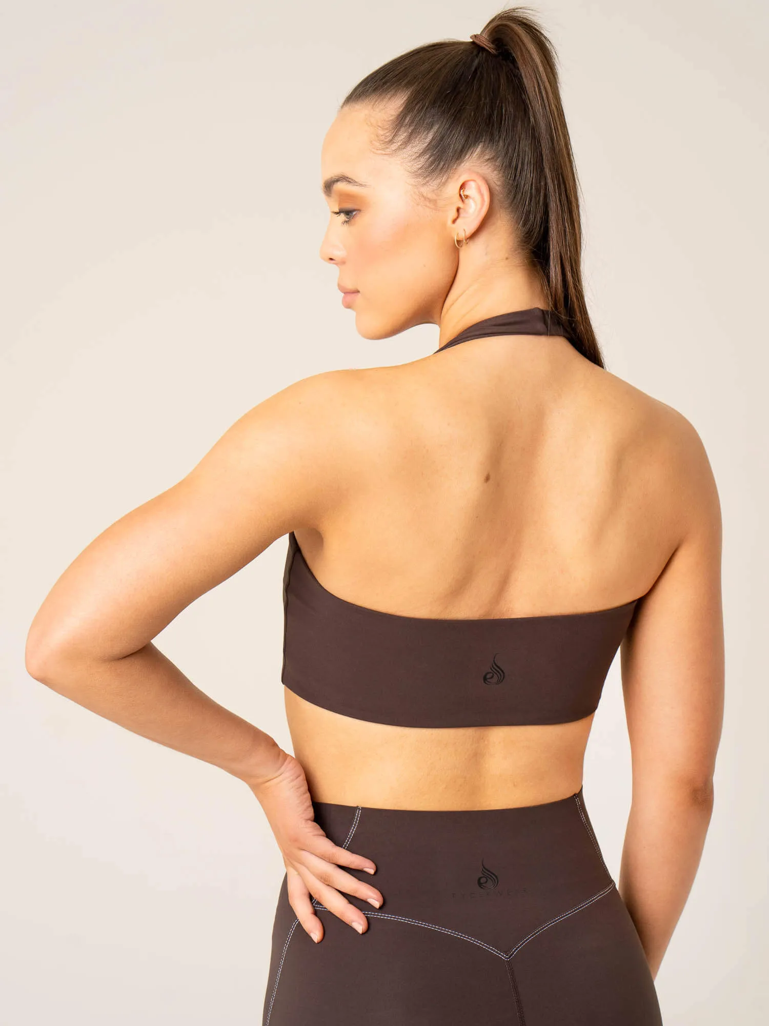 Stride Halter Sports Bra - Chocolate