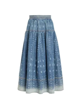 The Astrid Skirt in Etched Arashi Wash