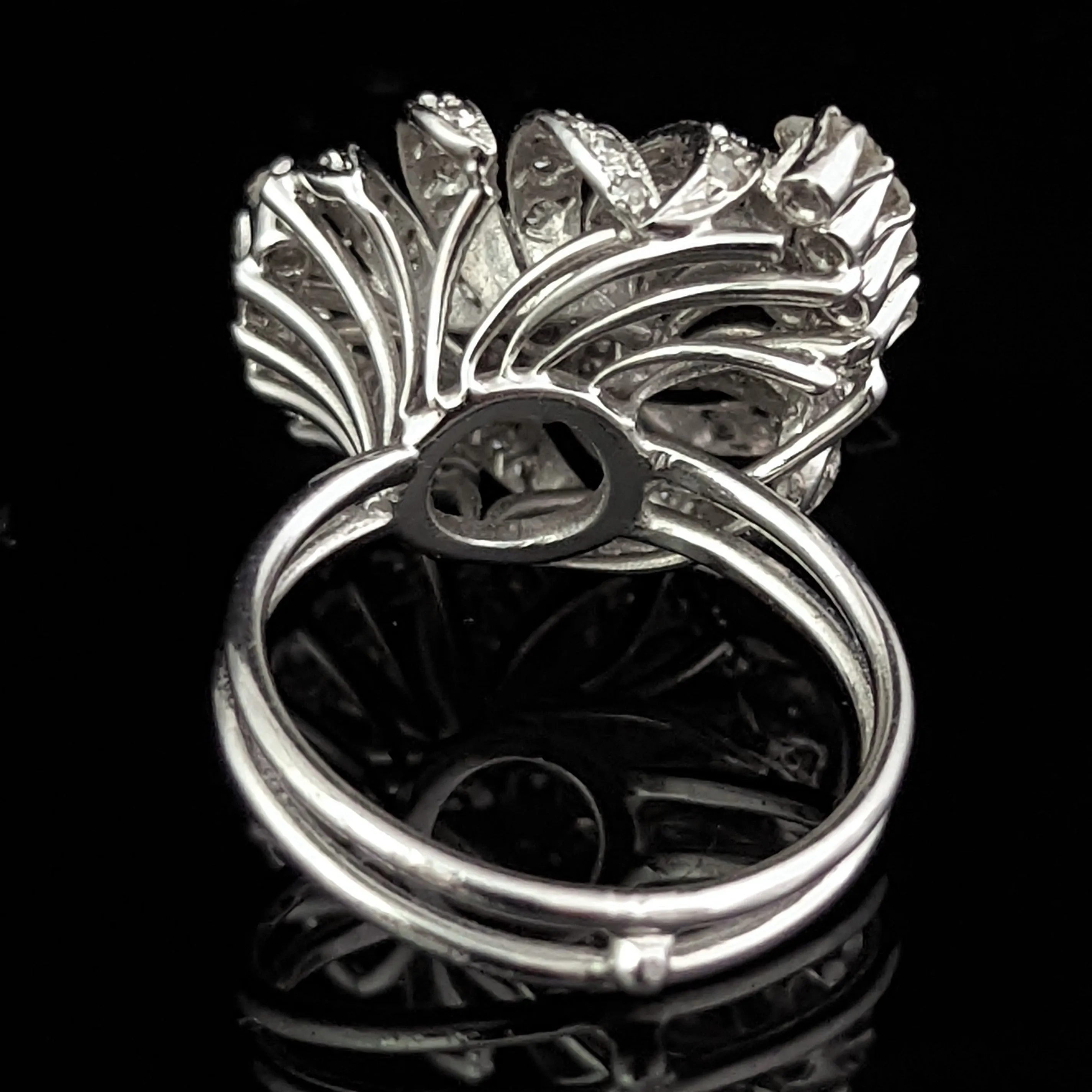 The Caen - Vintage Diamond Platinum Cocktail Ring