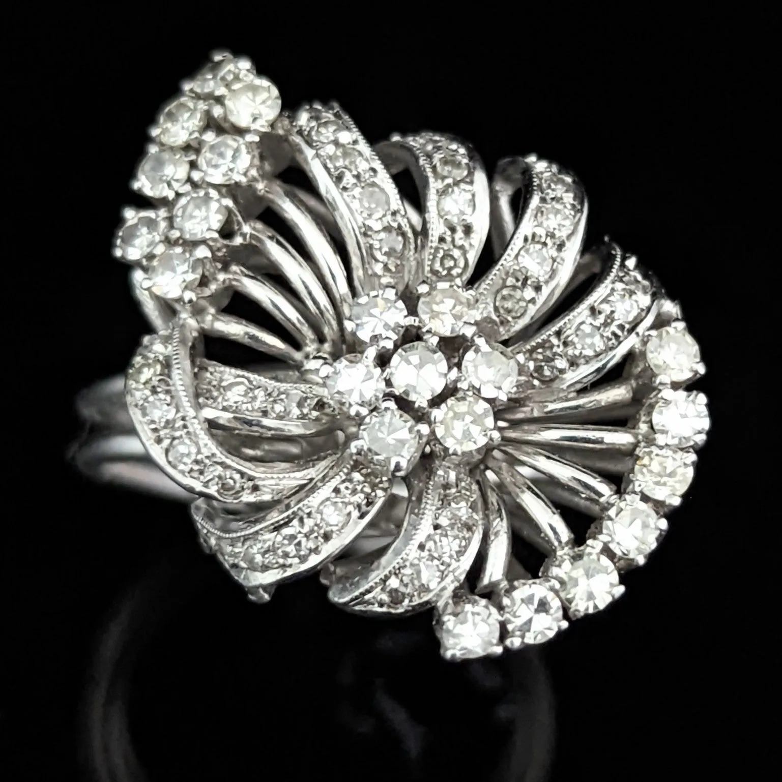 The Caen - Vintage Diamond Platinum Cocktail Ring