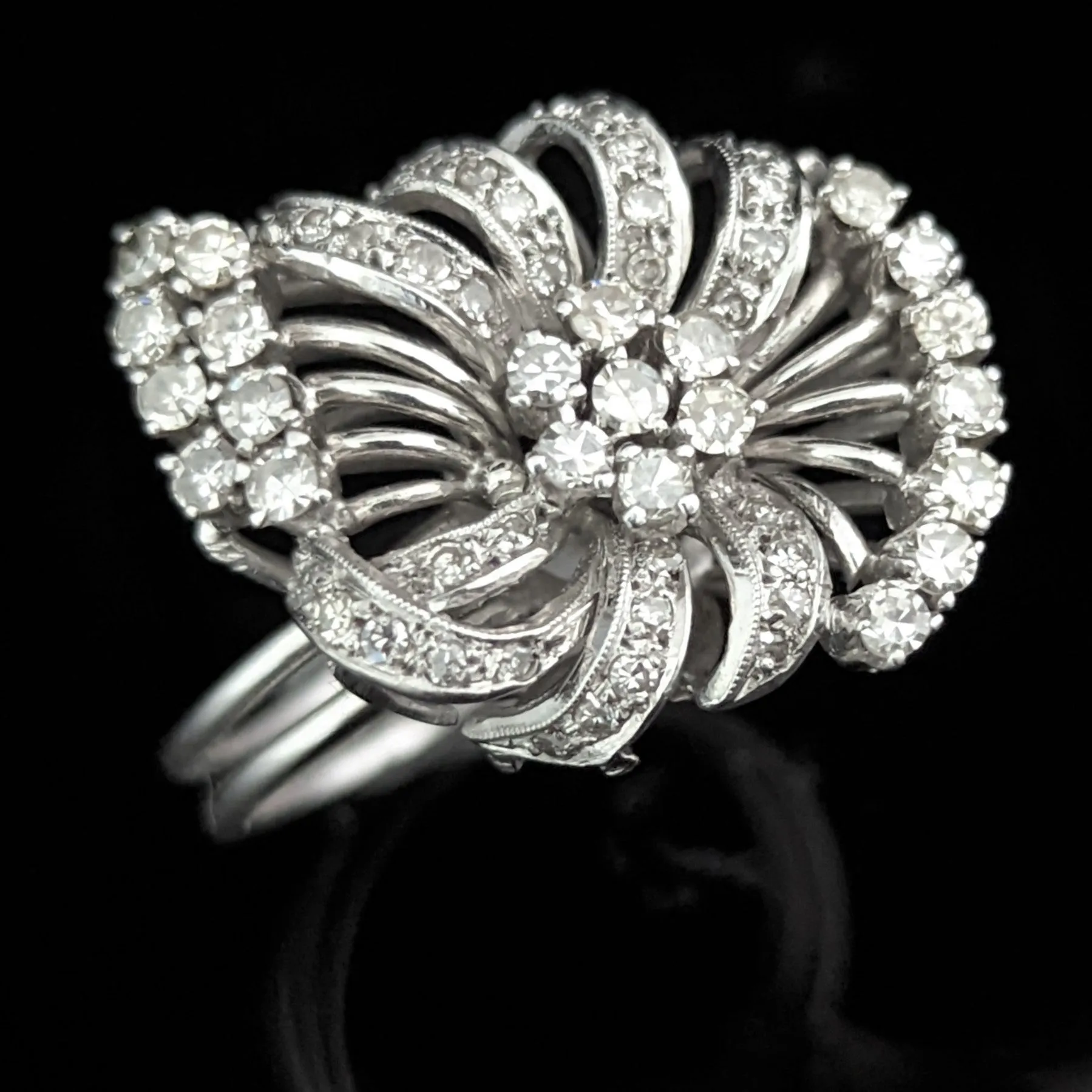 The Caen - Vintage Diamond Platinum Cocktail Ring