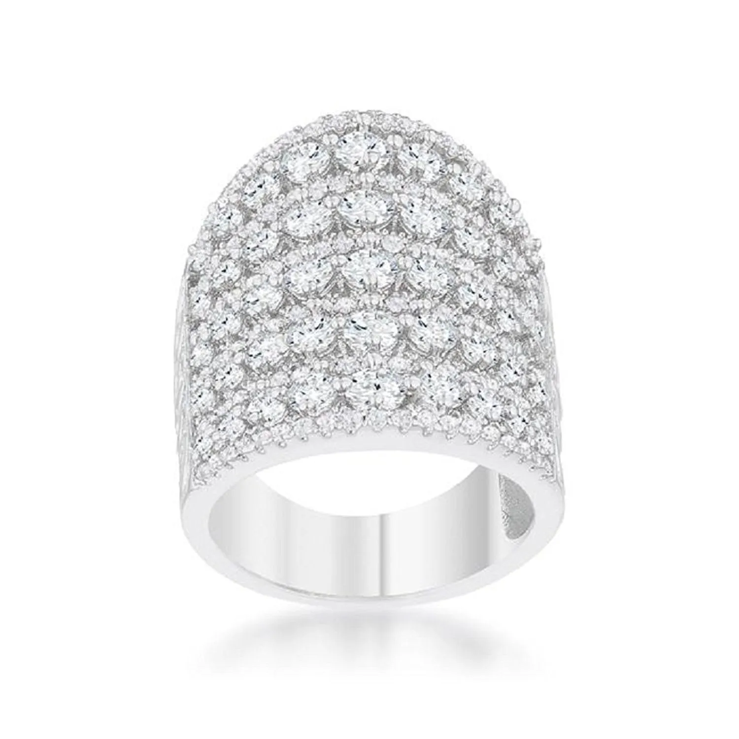 WildKlass 2.5ct Rhodium Plated CZ Statement Cocktail Ring