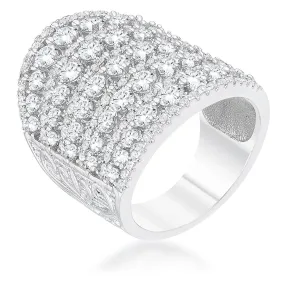 WildKlass 2.5ct Rhodium Plated CZ Statement Cocktail Ring