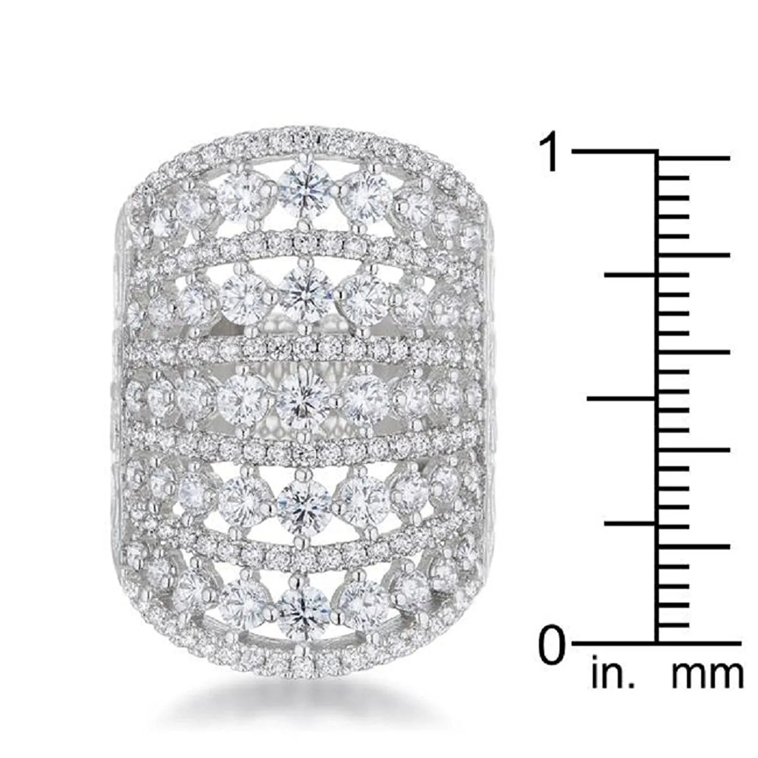 WildKlass 2.5ct Rhodium Plated CZ Statement Cocktail Ring